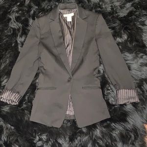 Black with silk-like interior pinstripe blazer